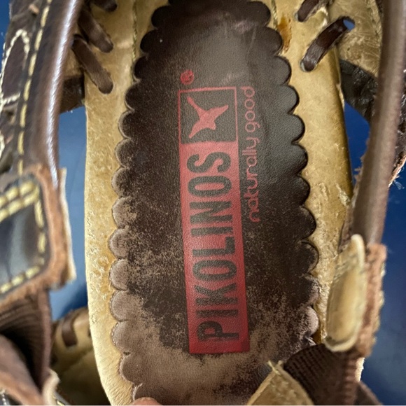 Pikolinos Brown Leather Peep-Toe Sandals size 8 - Picture 6 of 7